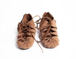 Outlet Leonardo Carbone 002 Kinderbundschuhe aus Veloursleder- Braun