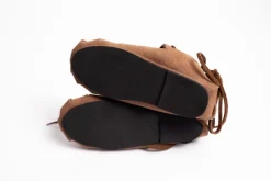 Outlet Leonardo Carbone 002 Kinderbundschuhe aus Veloursleder- Braun