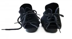 Shop Leonardo Carbone 002 Kinderbundschuhe aus Veloursleder- Schwarz