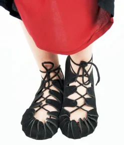 Shop Leonardo Carbone 002 Kinderbundschuhe aus Veloursleder- Schwarz