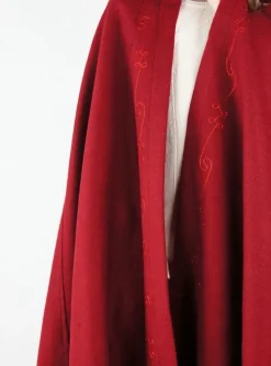 Fashion Leonardo Carbone 16013 Kinderwollumhang mit handgenähter Stickerei Rot
