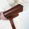 Store Leonardo Carbone 1252 Lederarmschiene "Ottar" mit Vegvisir-Prägung - Braun