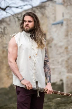 Fashion Leonardo Carbone 1051 ärmelloses Schnürhemd "Henn"