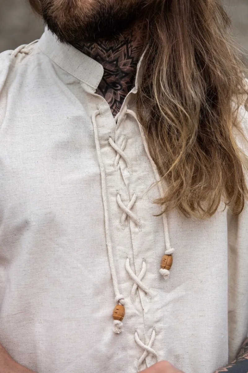 Fashion Leonardo Carbone 1051 ärmelloses Schnürhemd "Henn"