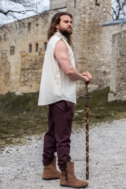 Fashion Leonardo Carbone 1051 ärmelloses Schnürhemd
