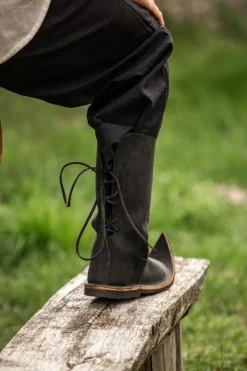 Best Sale Leonardo Carbone 012 Schnabelstiefel aus Nubukleder- Schwarz