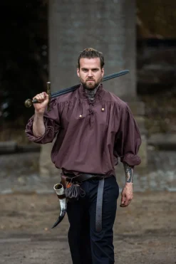 Fashion Leonardo Carbone 2064 Stehkragen-Schnürhemd
