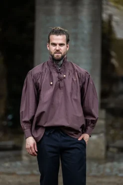 Fashion Leonardo Carbone 2064 Stehkragen-Schnürhemd