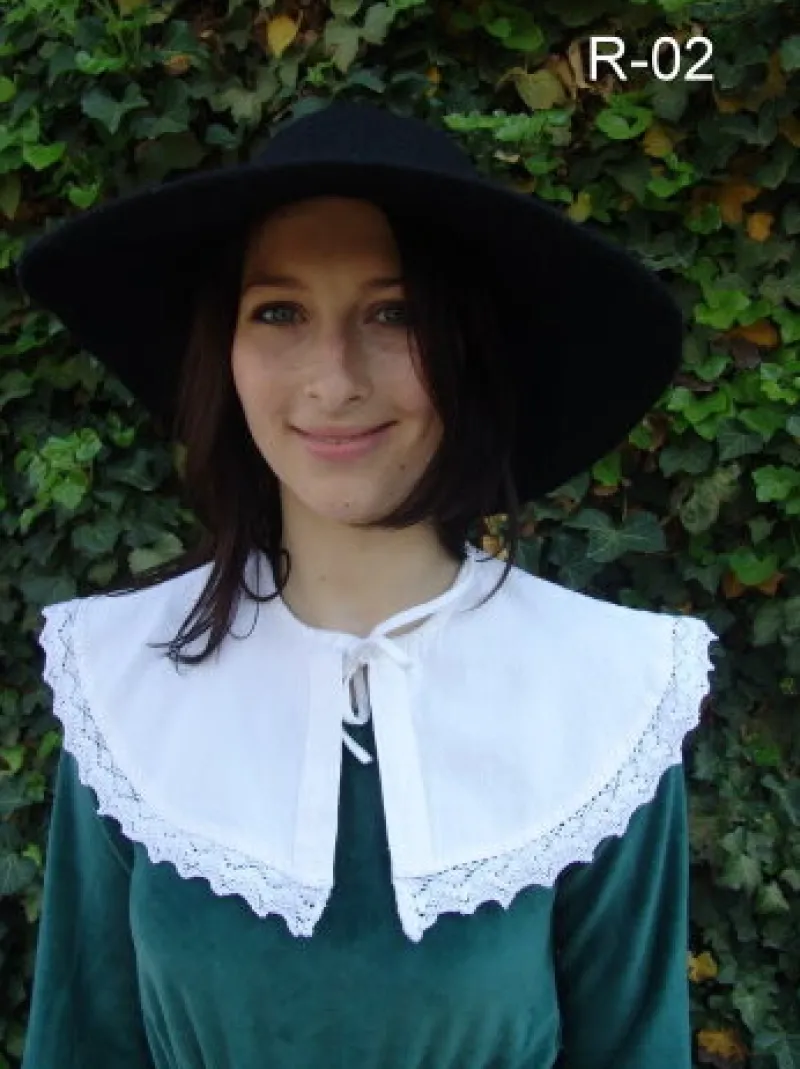 Sale Leonardo Carbone Baumwollkragen mit Spitze "Brenda" Weiß