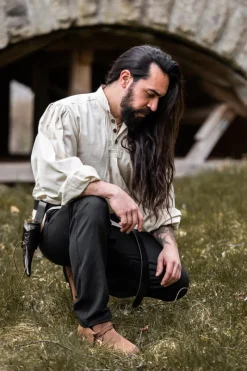 Outlet Leonardo Carbone Biesenhemd mit Holzknöpfen 