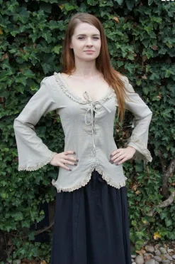 Cheap Leonardo Carbone Bluse mit Spitze "Grete" farben Hanf