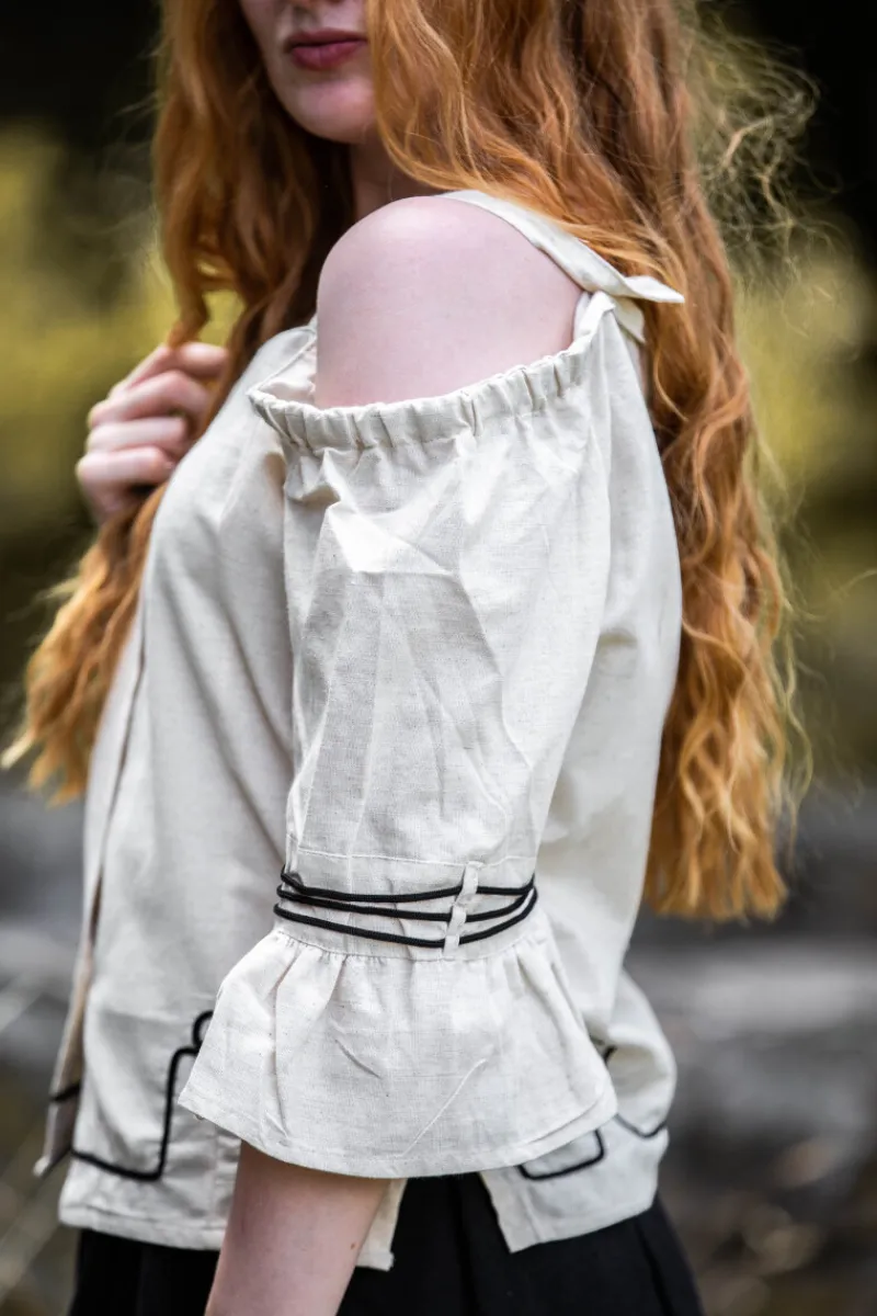 Best Sale Leonardo Carbone Bluse mit Stickerei "Lu" Natur