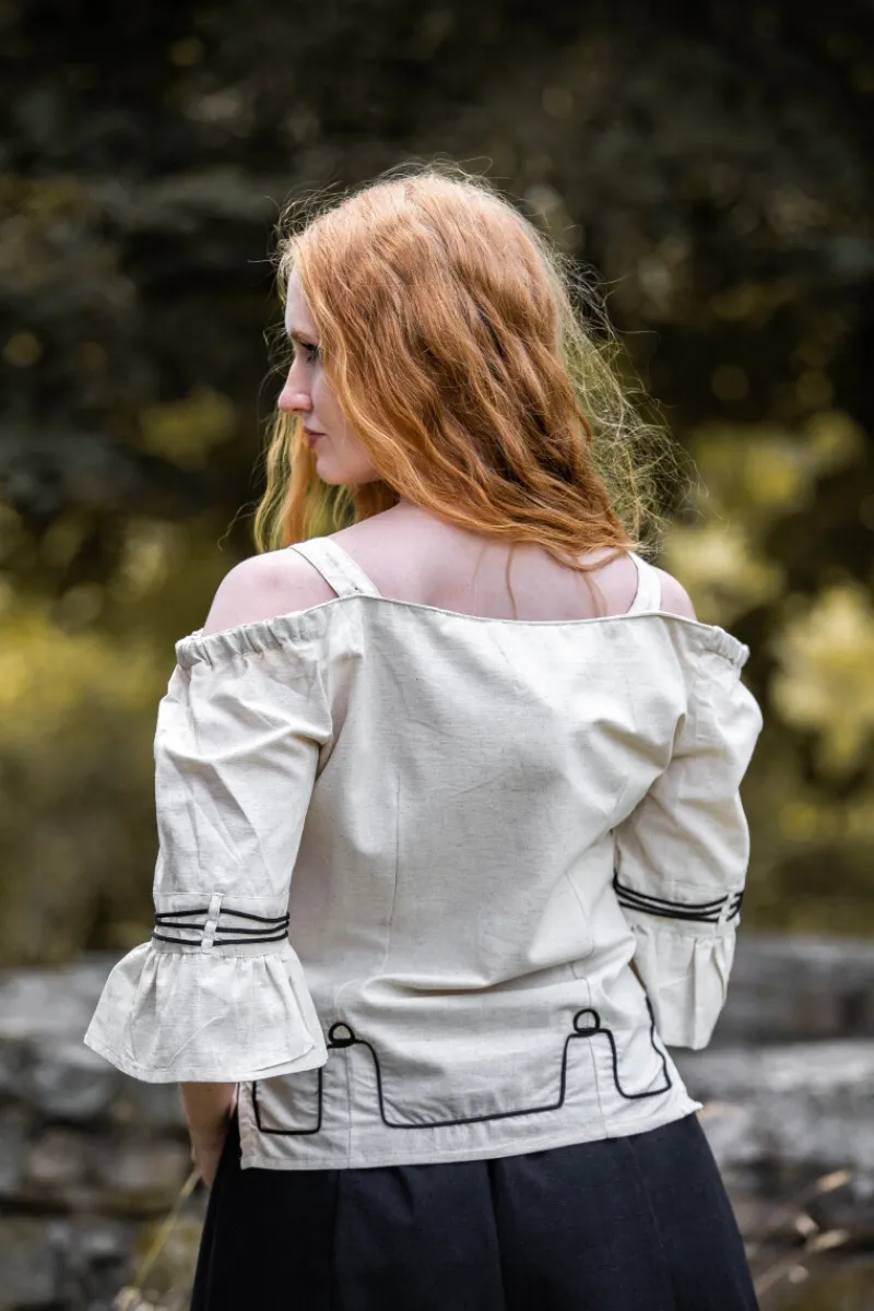 Best Sale Leonardo Carbone Bluse mit Stickerei "Lu" Natur