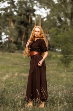 Online Leonardo Carbone Bodenlanges Kurzarmkleid