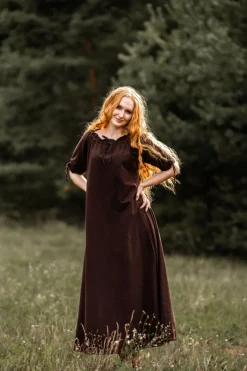 Online Leonardo Carbone Bodenlanges Kurzarmkleid