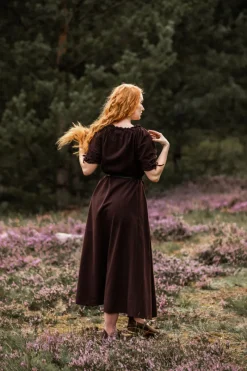 Online Leonardo Carbone Bodenlanges Kurzarmkleid