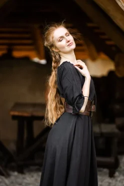Best Leonardo Carbone Bodenlanges Kurzarmkleid 
