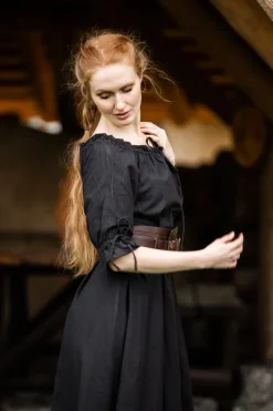 Best Leonardo Carbone Bodenlanges Kurzarmkleid 