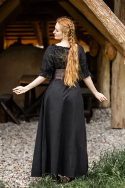 Best Leonardo Carbone Bodenlanges Kurzarmkleid 