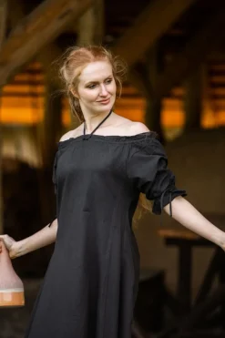 Best Leonardo Carbone Bodenlanges Kurzarmkleid 