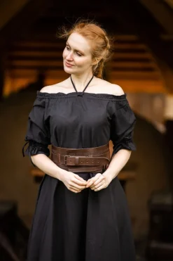 Best Leonardo Carbone Bodenlanges Kurzarmkleid 