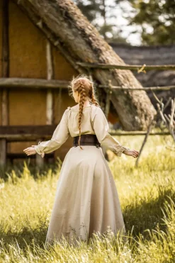 Best Sale Leonardo Carbone Bodenlanges Langarmkleid "Mechthild" farben Hanf