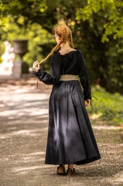 New Leonardo Carbone Bodenlanges Langarmkleid 