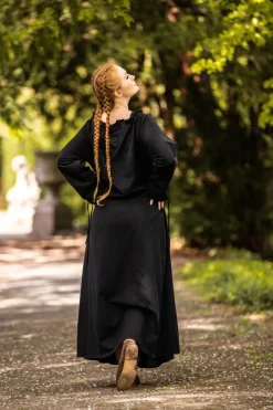New Leonardo Carbone Bodenlanges Langarmkleid 