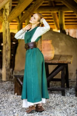 Hot Leonardo Carbone Bäuerliches Überkleid "Gerda" Grün