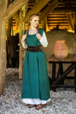 Hot Leonardo Carbone Bäuerliches Überkleid "Gerda" Grün