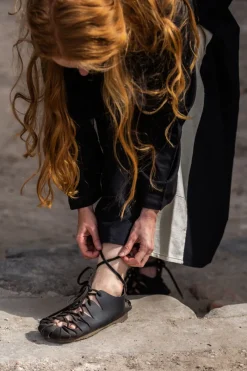 Flash Sale Leonardo Carbone Bundschuhe aus Nubukleder- Schwarz