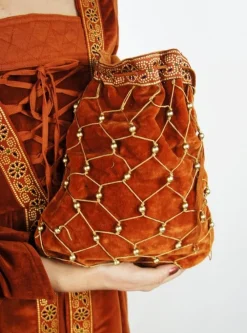 Shop Leonardo Carbone Edler Samtbeutel "Relindis" Terracotta
