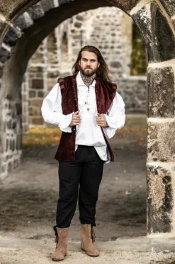 Store Leonardo Carbone Edler Samt-Wams "Pierre" Rot