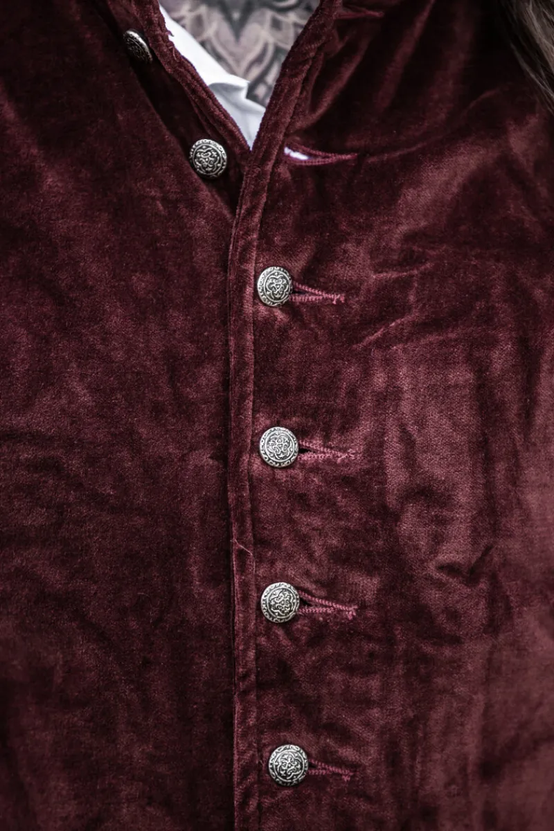 Store Leonardo Carbone Edler Samt-Wams "Pierre" Rot