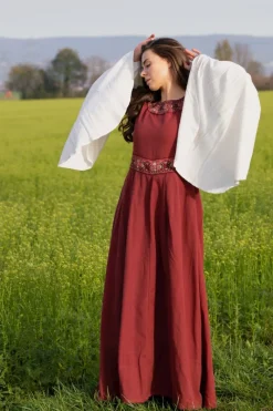 Cheap Leonardo Carbone Edles Kleid mit Bordüre "Yala" Rot