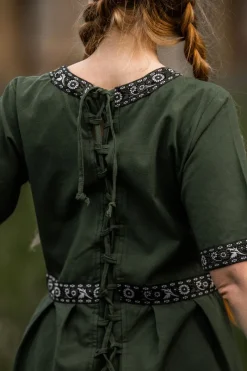 Online Leonardo Carbone Edles Kurzarmkleid mit Bordüre 
