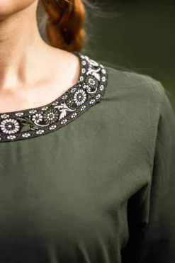 Online Leonardo Carbone Edles Kurzarmkleid mit Bordüre 