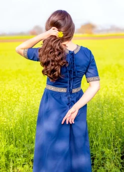 Hot Leonardo Carbone Edles Kurzarmkleid mit Bordüre 