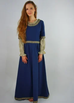 Hot Leonardo Carbone Edles Kurzarmkleid mit Bordüre 