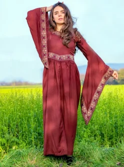 Discount Leonardo Carbone Edles Viskose Kleid Burgund Rot