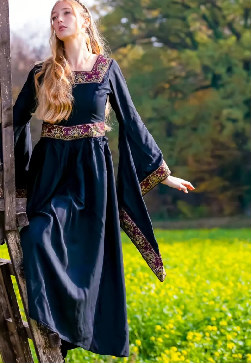 Outlet Leonardo Carbone Edles Viskose Kleid Schwarz