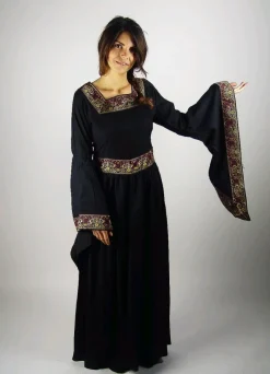 Outlet Leonardo Carbone Edles Viskose Kleid Schwarz