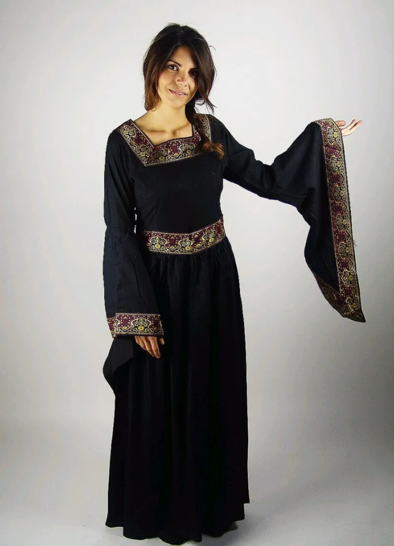 Outlet Leonardo Carbone Edles Viskose Kleid Schwarz