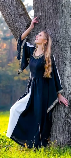 Fashion Leonardo Carbone Edles Viskosekleid "Ivette" Schwarz/Weiß SchwarzWeiß
