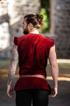 Shop Leonardo Carbone Gefütterter Samtwams "Heinrich" Rot