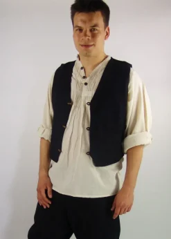 Sale Leonardo Carbone Handgewebte Weste "Lutz" Schwarz