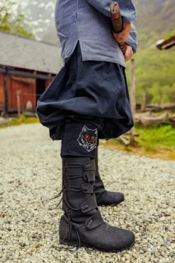Online Leonardo Carbone Hohe Wikingerstiefel "Rasmus" Schwarz