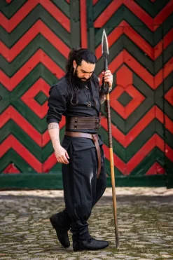New Leonardo Carbone Hose "Tiago" mit Beinschnürung Schwarz