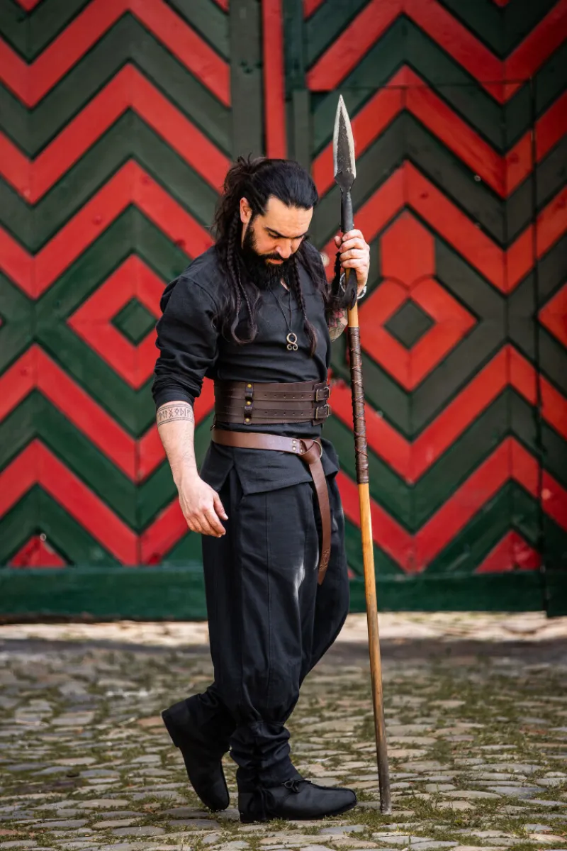New Leonardo Carbone Hose "Tiago" mit Beinschnürung Schwarz