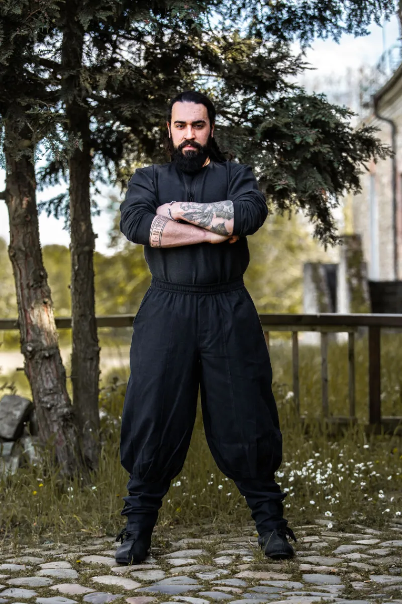 New Leonardo Carbone Hose "Tiago" mit Beinschnürung Schwarz